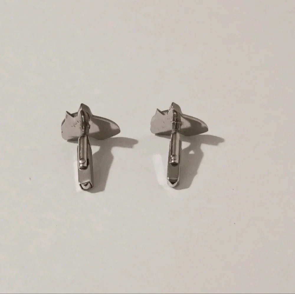 VTG Swank Boxer Dog Cufflinks Silver Tone MCM Groom Groomsmen Dog Dad Gift